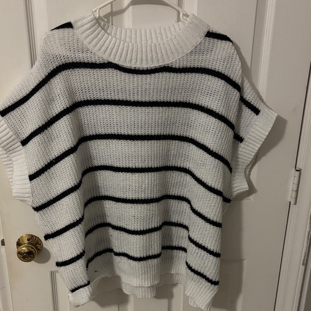 SHEIN Black and White Striped Sweater